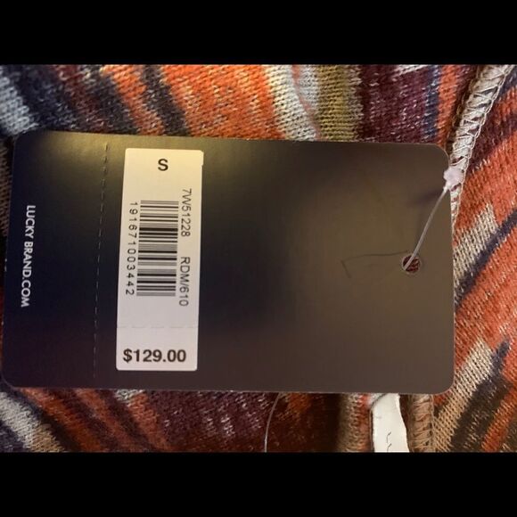 Lucky Brand Long Aztec Open Drape Cardigan - Picture 9 of 9